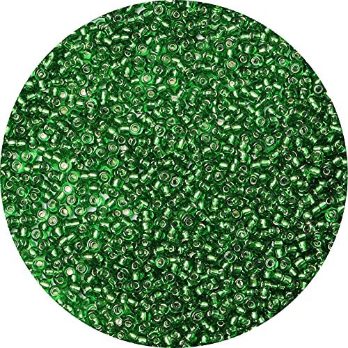 2000pcs Glass Seed Beads Bulk,4mm 6/0 Craft Seed Beads Small Pony Beads for DIY Craft Projects Bracelets Necklace Jewelry Making - Dark Green Waist Beads Spacer Beads with Tweezers - color: Dark Green, size: 4mm