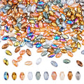 DICOSMETIC 500Pcs 10 Colors Electroplate Glass Beads 6x4mm Faceted Bicone Beads Crystal Bead Mini Oval Spacer Beads Sparkle Bead for DIY Bracelet Necklace Jewelry Making