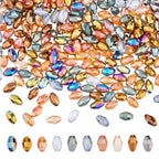 DICOSMETIC 500Pcs 10 Colors Electroplate Glass Beads 6x4mm Faceted Bicone Beads Crystal Bead Mini Oval Spacer Beads Sparkle Bead for DIY Bracelet Necklace Jewelry Making
