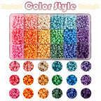 2600+pcs Pony Beads Kit, 18 Color Rainbow Kandi Beads Set, Multicolor Matte Plastic Jewelry Making Kit for DIY Craft Friendship Bracelet Necklace Key Chain - color: rainbow pony beads