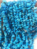 3-5mm Natural Blue Turquoise Gemstone Chips Loose Beads Semi Precious for Jewelry Making DIY Handmade Craft Supplies 1 Strand per Bag Approxi 32" - color: Blue Turquoise
