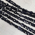 Natural Stone Beads Square Faceted Beading Blue Sand Gemstone Loose Beads for Jewelry Making 7.9 inches 2 Strands - color: blue sand stone