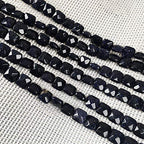 Natural Stone Beads Square Faceted Beading Blue Sand Gemstone Loose Beads for Jewelry Making 7.9 inches 2 Strands - color: blue sand stone
