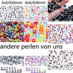 Dahi 1000pcs Black Letter Beads Square Craft Beads 6mm Cube Letter Bead A-Z Bead for Jewellery Crafts (White-Black) - color: white black 6x6mm