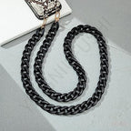 Aumey Clear White Black Brown Acrylic Chain Clutch Purse Strap Handles Bag Handbag Purse Replacement Chains 40 Inches - color: Black