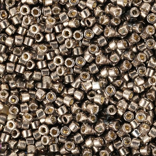 Miyuki Delica Seed Beads – Size 11/0 (1.6 mm), DB1852, Duracoat Galvanized Pewter, 7.2 g, Approx. 1440 Beads, Made in Japan - color: DB1852 - Duracoat Galvanized Pewter