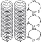 Hicarer 45 Pieces Bracelet Chains with OT Toggle Clasp Stainless Steel Bracelet Link Chains DIY Jewelry Making Supplies for Women Jewelry Crafts(Silver) - color: Silver
