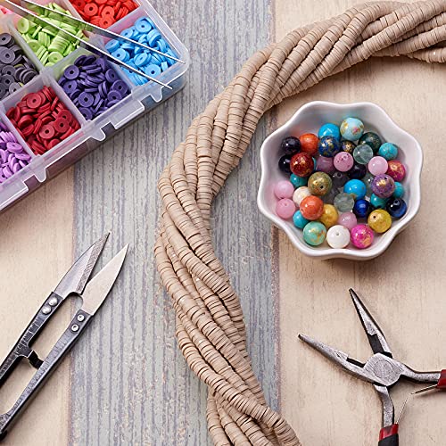 DanLingJewelry Approx 3700Pcs Vinyl Heishi Chip Disk Flat Round Loose Handmade Polymer Spacer Beads for Jewelry Making DIY 6mm PaleGoldenrod