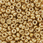 Craftdady 12/0 Golden Glass Seed Beads 2mm About 5000Pcs Metallic Small Round Pony Loose Spacer Beads for Jewelry Making Hole: 0.5mm - color: Metallic Golden, 2mm