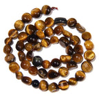 HAAMIIQII Natural Yellow Tiger Eye Pebble Stone 5-8mm Small Irregular Freeform Tumbled Loose Gemstone Beads for Jewelry Making Strand 15 Inch (45-50pcs) - color: Yellow Tiger's Eye