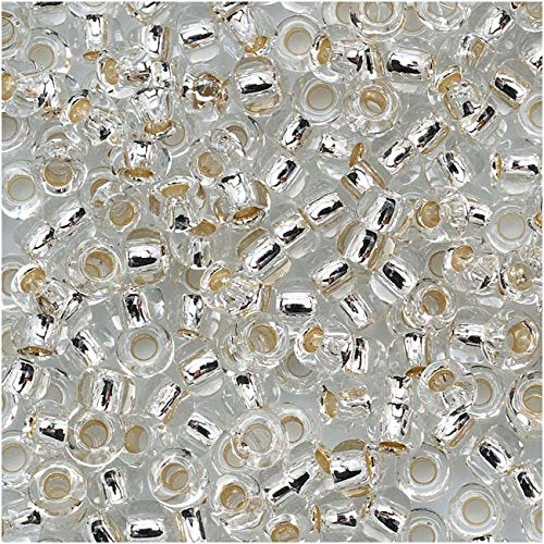 Toho Round Seed Beads 8/0#21 'Silver Lined Crystal' 8 Gram Tube