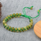 MASSIVE BEADS Double Layer Natural Chakra Healing Power Crystals Macrame Bracelet Yoga Stone Beads Gemstone Meditation Relax Anxiety Bangle for Unisex Women Men - color: China Jade, size: 6mm