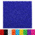 IOOLEEM Dark Blue 3mm Glass Beads, 4000+pcs for Jewelry Making - color: Dark Blue, size: 3mm / 4000pcs