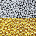 Amaney 500pcs 6mm Gold and Silver Spacer Beads Smooth Round Loose Ball Beads for Bracelet Jewelry Making Craft - color: Gold&Silver-6mm, size: 6mm
