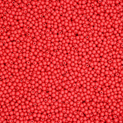 600 Pieces Red Beads for Jewelry Making, Bulk 6mm Colorful Acrylic Beads, Acrylic Round Loose Ball Beads with 1.5mm Hole for Bracelets Necklaces Earring Making Supplies - color: Red, size: 6mm - 600Pcs