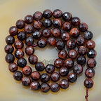 AD Beads Natural Gemstones Faceted Round Spacer Loose Beads 15.5'' 4mm to 10mm (6mm, Faceted Red Tiger's Eye) - color: Faceted Red Tiger's Eye, size: 6mm