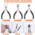 EatingBiting Jewelry Making Supplies Kit with Jewelry Wires and Jewelry Findings Starter Beading Making and Repair Tools Kit
