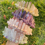 JIC Gem Clear Quartz Crystal Crown Raw Quartz Headband Handmade Tiara Natural Stone Headpiece Women Girls for Wedding Parties - color: Clear Quartz