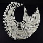 RUBYCA 5pcs 7.5" Silver Color Clasp European Snake Chain Charm Bracelet fit Charm Beads DIY - color: Silver, size: 19 CM