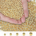 18K 400pcs Mix Gold Filled Beads for Bracelets Seamless 2/3/4/5/6mm 5 Size Gold Spacer Beads Non Tarnish for Jewelry Making Necklaces Earring Pendant Smooth for DIY Craft Making - size: Mix-400PCS