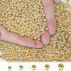 18K 400pcs 4mm Gold Filled Beads for Bracelets Seamless Small Gold Spacer Beads Non Tarnish for Jewelry Making Necklaces Earring Pendant Smooth for DIY Craft Making - size: 4MM-400PCS