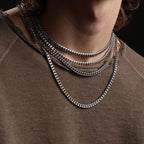 ChainsHouse Stainless Steel Mens Cuban Link Chain, Black/ 18K Gold Plated Miami Cuban Chain Necklace, 5mm/7mm/9mm/12mm/14mm Width, No Tarnish& Durable Hip Hop Mens Jewelry, 18"-30", Send Gift Box - color: a. 7mm width-steel, size: 18 inches
