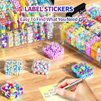 3-Tier Large Capacity Stackable Bead Organizer Box 90 Pcs, Portable Plastic Craft Storage Containers for Jewelry Making, Bracelets, DIY, Nail Art Charms - size: 3-Tier 90 Compartments