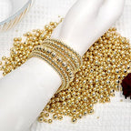 300pcs 14K Gold Beads,Seamless Gold Round Beads,Brass Loose Beads,Spacer Beads that Do Not Fade Easily,Gold Beads for Bracelet Necklace Making (3MM) - size: 3MM