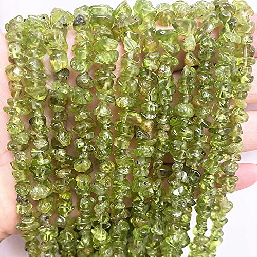 5-8mm Natural Green Peridot Gemstone Chips Loose Beads Semi Precious for Jewelry Making DIY Handmade Craft Supplies 1 Strand per Bag Approxi 34" - color: Green Peridot Chips
