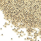 200pcs Adabele Real 1/20 14K Gold Filled Seamless 2mm (0.08 Inch) Tiny Small Round Loose Beads Spacer Non Tarnish for DIY Craft Jewelry Making JK2-A2 - color: 14K Gold Filled, size: 2mm (0.08") - 200pcs