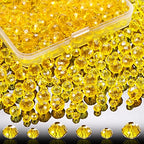 560 Pcs Faceted Rondelle Crystal Beads, Spacer Beads for DIY Crafts, 4/6/8mm (Yellow) - color: Yellow