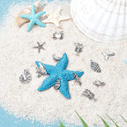 PH PandaHall 90pcs 15 Style Ocean Fish Charms Tibetan Seashell Marine Pendants Antique Silver Animal Sea Creatures Charms Pendants for Wakiki Hawaii DIY Bracelet Necklace Keychain Jewelry Making - color: 15 Styles Sea Creatures - 90pcs
