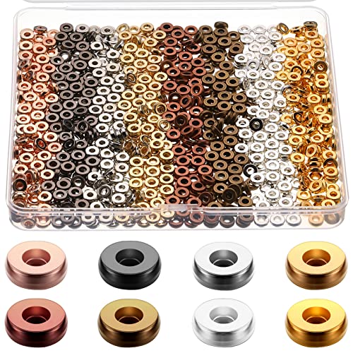 800 Pcs 6mm Flat Spacer Beads for Jewelry Making, Rondelle Disc Beads Bulk, Gold & Mixed Color Bead Spacers for Bracelets Necklaces DIY Crafts(Mixed Color) - color: Mixed Color