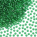 Round Glass Beads Penta Angel 2200Pcs 2mm Mini Craft Loose Spacer Pony Beads for Earring Bracelets Necklace Waist Beads Jewelry Making(Green) - color: Green