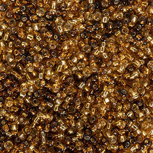 John Bead Czech Seed Beads 10/0 Silver Lined Mix Topaz, 100g - color: Topaz