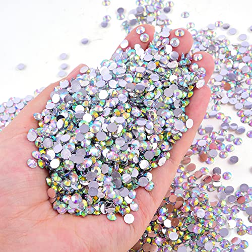 Blinginbox 50000pcs Flatback Rhinestones,Resin Non Hotfix Rhinestones Large Quantity Wholesale for Crafts DIY Creative Design,Clothes,Makeup,Nail Art (3mm=0.12",Crystal AB) - color: Crystal AB, size: 3mm=0.12"