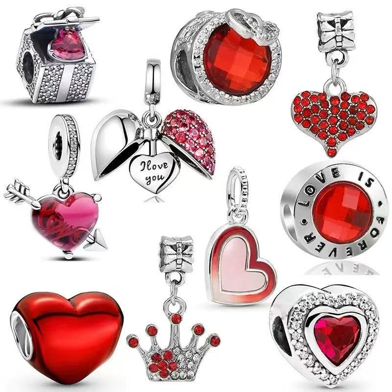 10 Pack Silver Charms,CZ Pendant Charms for Bracelets and Necklaces, DIY Jewelry Accessories,Jewelry Charm Set for Women Wife Gift.Birthday Gift - style: set52