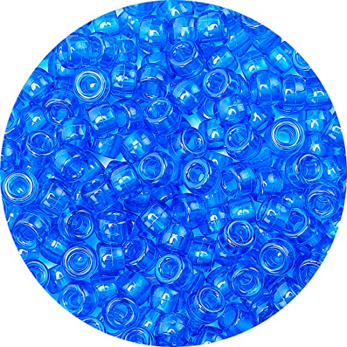 Iooleem Pony Beads(1000pcs Blue Transparent Pony Beads), Beads for Jewelry Making, Crafts, Beading Supplies, Arts & Crafts Materials for Jewelry Making. - color: Blue Transparent, size: Medium Pack