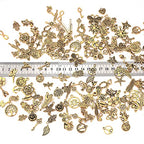 JIALEEY 200Pcs Tibetan Antique Gold Charm Mixed Pendants DIY for Bracelet Necklace Jewelry Making and Crafting