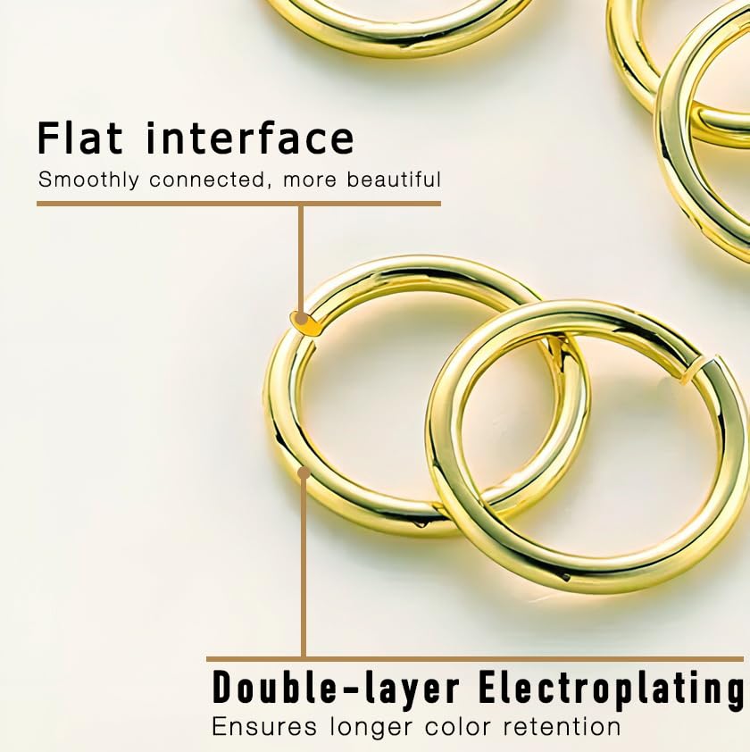 300PCs 14K Gold Plated Jump Rings for Jewelry Making, 4mm 5mm 6mm 7mm, Earring Bracelet Necklace Finding & Supplies (14K Gold Plated) - color: 14K Gold