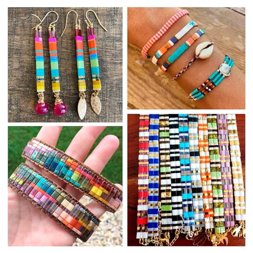 Pandahall 360Pcs 2-Hole Tila Acrylic Seed Beads - 12 Colors, Opaque Loose Spacer Beads 5.2x5.2mm for Jewelry Making - color: Mix 12 Colors, 360pcs