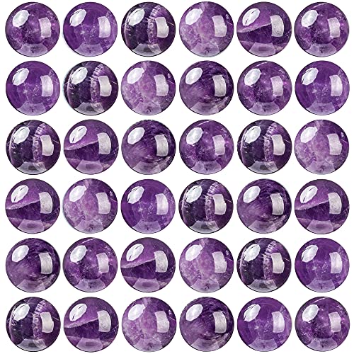100Pcs Natural Stone Beads 6mm Amethyst Round Gemstone Loose Beads with Elastic Bracelet String for Bracelets Necklace Jewelry Making - color: Amethyst, size: 6mm