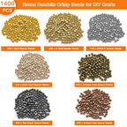 1400pcs Round Rondelle Crimp Beads for DIY Crafts,7 Colors Disc Spacer Loose Beads Spacer Beads for DIY Jewelry Making,Bracelet Necklace Earring Bracelet Crafts Supplies - color: 1400pcs;Gold,K gold,White k,Rose gold,Antique cyan,Gun black, Antique red