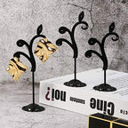 Black Earring Stand Detachable Metal Earring Display Storage Rack for Photography Jewelry Props Show Closet Retail Store Display 3 Pcs, Vine Shape