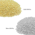 2000pcs 4mm Flat Round Disc Spacer Beads CCB Spacer Beads for Bracelet Necklace Jewelry DIY Crafts Making (Silver and Gold)