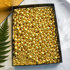 Laopottbeads 1225 Pcs Gold Beads with Oxidation-Resistant Finish, 4/6/8/10/12mm Round Beads DIY Kit for Bracelets, Earrings, Necklaces & Anklets - color: Golden, size: 4/6/8/10/12 mm, 1225 pcs