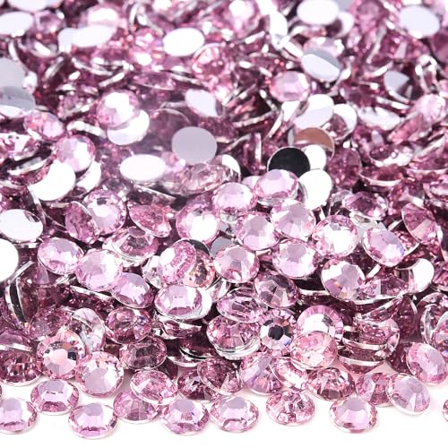 Blinginbox 50000pcs Flatback Rhinestones,Resin Non Hotfix Rhinestones Large Quantity Wholesale for Crafts DIY Creative Design,Clothes,Makeup,Nail Art (2mm=0.08",Lt.Pink) - color: Lt.Pink, size: 2mm=0.08"