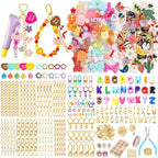 Ecoofor 561 Pcs Keychain Making Kit - Includes 30 Keychain Clips, 40 Extender Chains, 178 Charms, Beading Accessories, Jewelry Pliers - DIY Bag Charms & Jewelry Craft Kit Supplies - color: 8 Styles Ultimate Set