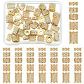 Yinkin 40 Pieces Zircon Rhinestone Beads Tube Column Pave Bead Charms Cubic Zirconia Big Hole Spacer Jewelry Bracelet Connector Crystal for DIY(Gold)