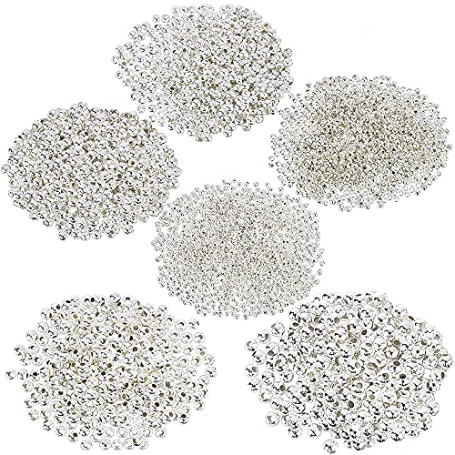 3000 Pcs Silver Plated Smooth Round Metal Beads Spacer Beads Crimp Beads Clamp End Stopper Beads Assorted Size 2-6 mm for Jewelry Making - color: Silver 2-6mm 3000 Pcs